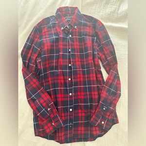Club Room Red and Navy Plaid Button Down Shirt